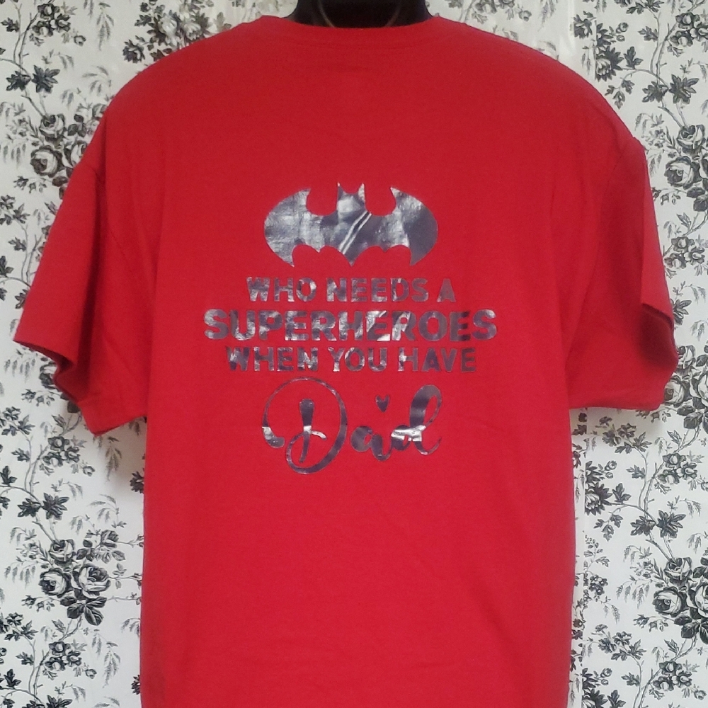 Hanes Red Superhero Dad T-Shirt